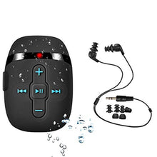 Load image into Gallery viewer, SEWOBYE Waterproof MP3 Player for Swimming and Running, Underwater Headphones with Short Cord, Shuffle Feature, Black_1
