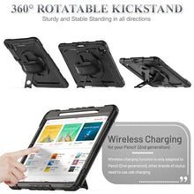 Load image into Gallery viewer, SEYMAC stock Case for iPad Pro 12.9'' 2022/2021/2020/2018 with Screen Protector 360 Rotating Stand Hand Strap, Drop-Proof Case for iPad Pro 12.9''(6th/5th/4th/3rd Generation), Black_7780
