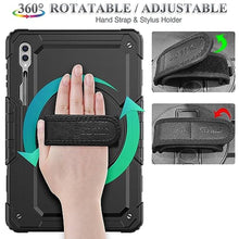 Load image into Gallery viewer, SEYMAC stock Case for Samsung Galaxy Tab S10 Ultra / S9 Ultra Tablet Case 14.6'' Protective with Screen Protector, Pen Holder, 360 Rotate Stand, Hand Strap, Shoulder Strap, Black1_8341
