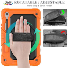 Load image into Gallery viewer, SEYMAC stock Case for Samsung Galaxy Tab S10 Lite / S10 FE / S9 FE 5G / S9 Tablet Case 10.9''/ 11'' Protective with Screen Protector, Pen Holder, 360 Rotate Stand, Hand Strap, Shoulder Strap, Orange_7391