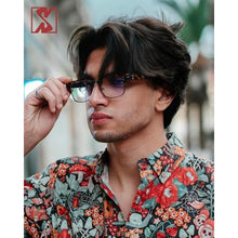Load image into Gallery viewer, SHEEN KELLY Retro Square Semi-Rimless Sunglasses for Men Women Browline Black Shades Glasses Vintage Black UV400 Lens_962