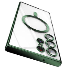 Load image into Gallery viewer, sheheme for Samsung Galaxy S23 Ultra MagSafe Case with Camera Lens Protector,Magnetic Clear Case for S23 Ultra,Full Protection Plating Anti-Scratch Slim Thin Case Cover,Green_1