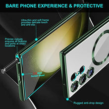Load image into Gallery viewer, sheheme for Samsung Galaxy S23 Ultra MagSafe Case with Camera Lens Protector,Magnetic Clear Case for S23 Ultra,Full Protection Plating Anti-Scratch Slim Thin Case Cover,Green_2560