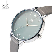 Load image into Gallery viewer, SHENGKE Creative Simplicity Women Watch Genuine Leather Elegant Women Watches Ladies Business Wristwatch(Grey)_103