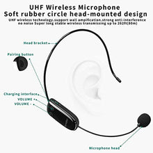 Load image into Gallery viewer, SHIDU Mini Voice Amplifier Portable Bluetooth Speaker with UHF Wireless Microphone Headset 10W 1800mAh PA system Supports MP3 Format Audio for Teachers, Coaches, Training, Tour Guide._494