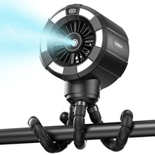 Load image into Gallery viewer, Shirble Baby Stroller Misting Fan, 6000mAh Rechargeable Clip-On Fan, 3 Speeds & 2 Spray Modes, 14H Cooling, Leak-Proof 100ML Tank, Night Light & Timer, BPA-Free for Strollers, Cribs & Travel Black_1