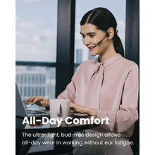 Load image into Gallery viewer, Shokz (AfterShokz)OpenComm UC Bone Conduction Bluetooth Stereo Computer Headset with Loop100 USB-A Adapter-Wireless PC Headphones Noise-Canceling Boom Microphone for Home Office Use,with Bookmark, Black_2292