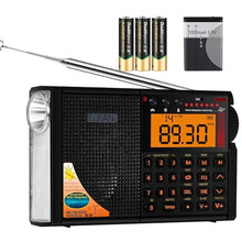 Load image into Gallery viewer, Shortwave Radio AIR/VHF/AM/FM/Weather 6-Bands, black_1