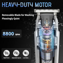 Load image into Gallery viewer, SIDHGN Beard Trimmer for Men 13 Pieces Grooming Kit, Cordless Hair Clippers, Men's Hair Trimmer for Nose Ear Face Mustache & Body Trimmer, Waterproof, with LED Display, Gifts for Men, Black, Silver_477