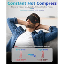 Load image into Gallery viewer, Silk Cordless Heated Eye Mask, Washable Heat Eye Compress for Dry Eye Electric Eye Heating Pad Warm Eye Mask for Eye Fatigue Stye Sinus Blepharitis MGD Gifts for Men Women, Black_944