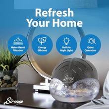 Load image into Gallery viewer, Sirena Twister Air Purifier (Black) - Water Filter Air Washer For Home and Office - Essential Oil Aroma Diffuser With LED Night light - Small Air Cleaner For Smoke and Pets_1233