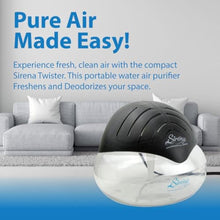 Load image into Gallery viewer, Sirena Twister Air Purifier (Black) - Water Filter Air Washer For Home and Office - Essential Oil Aroma Diffuser With LED Night light - Small Air Cleaner For Smoke and Pets_1234