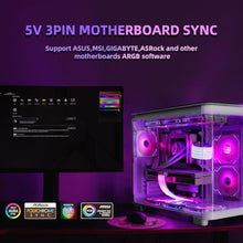 Load image into Gallery viewer, Sirlyr PC RGB Strips,Addressable ARGB Strip Compatible 24Pin Motherboard Extension Cable PSU Cables,5V3Pin SYNC for Computer Cases Build 8In, black_1249