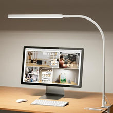 Load image into Gallery viewer, SKYLEO Led Desk Lamp - 33.5" Desk Light - Flexible Gooseneck - 5 Color Modes X 11 Brightness Levels - 1300LM - Timmer & Memory Function - 12W Clip on Light - White_1