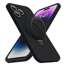 Load image into Gallery viewer, SKYLMW Designed for iPhone 15 Pro Case with Magnetic Invisible Stand Compatible with Mag-Safe Military Drop Tested Shockproof Silicone Phone Cases for Women Men 6.1'', Black_1