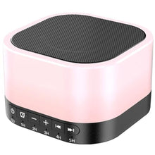 Load image into Gallery viewer, SleeZOO Sound Machine White Noise Machine with 25 Soothing Sounds 12 Colors Light with 10 Adjustable Levels 32 Adjustable Volumes 5 Timers Portable Sleep Machine for Adults Kids Baby (Black), Wood_1