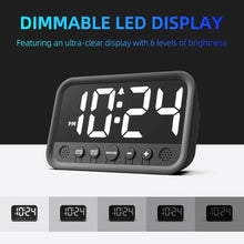 Load image into Gallery viewer, Small LED Digital Clock for Bedroom, Loud Alarm Clock for Heavy Sleepers Adults, Teens | Plug-In Electric Desk Clock | Simple Bedside Nightstand Clock with Adjustable Volume/Brightness/Snooze White_5880