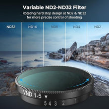 Load image into Gallery viewer, SmallRig Nano VND 1-5 Stop Filter for DJI Osmo Nano, Variable ND2-ND32 Filter, Adjustable ND Filters, Made of Multicoated HD Optical Glass, Includes Storage Case_19
