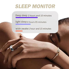 Load image into Gallery viewer, Smart Ring Health Rings Waterproof Heart Rate Monitor Step Calorie Counter Pedometer Distance Sleep Tracker Long Battery Life Sports iOS & Android Smart Rings for Men Women, black_607