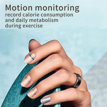 Load image into Gallery viewer, Smart Ring Health Rings Waterproof Heart Rate Monitor Step Calorie Counter Pedometer Distance Sleep Tracker Long Battery Life Sports iOS & Android Smart Rings for Men Women, black_608