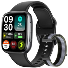 Load image into Gallery viewer, Smart Watch for Women, 1.85" AMOLED Ultra-Clear Screen Smartwatch Compatible iPhone/Samsung/Android, 100+ Sport Modes Fitness Tracker with Heart Rate/SpO2/Sleep Monitor (Pink / 2 Bands) (Black)_1