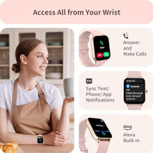 Load image into Gallery viewer, Smart Watch for Women, Alexa Built-in, 1.8" Touch Screen Fitness Tracker, Make/Answer Calls, Heart Rate/Sleep/SpO2 Monitor, Pedometer, IP68 Waterproof Watches for Android iPhone, 101+ Sport Modes, Pink_2162
