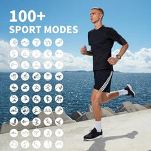 Load image into Gallery viewer, Smart Watch for Women Men, Smartwatch for iPhone & Android Bluetooth (Answer/Call) Built-in Earbuds, 1.52" HD Fitness Tracker with 100+ Sport Modes, Black_5555