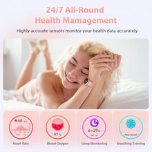 Load image into Gallery viewer, Smart Watch for Women, Smartwatch for iPhone Android Samsung with Bluetooth Answer/Make Calls, Fitness & Sleep Tracker with 110+ Sport Modes, IP68 Waterproof, Heart Rate/SpO2/Step Monitor, Pink_1609