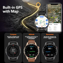 Load image into Gallery viewer, Smart Watch, GPS & Free Maps, AI, Bluetooth Call & Text, Health, Sleep & Fitness Tracker, 100+ Sport Modes, Waterproof, Long Battery Life, Waterproof, Compass, Barometer, 2 Bands Smartwatch for Men, Black_1874