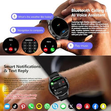 Load image into Gallery viewer, Smart Watch, GPS & Free Maps, AI, Bluetooth Call & Text, Health, Sleep & Fitness Tracker, 100+ Sport Modes, Waterproof, Long Battery Life, Waterproof, Compass, Barometer, 2 Bands Smartwatch for Men, Black_1876