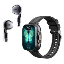 Load image into Gallery viewer, Smart Watch with Earbuds, 2.01 Inch HD Touch Screen Smart Watch for Men Women, Bluetooth Call Fitness Watch for iOS for Android (Black Steel), BlackSteel_1