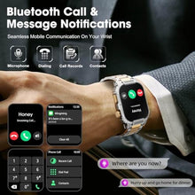 Load image into Gallery viewer, Smartwatch for Men Women(Answer/Make Calls),2.02" Military Fitness Watch with Heart Rate Blood Oxygen Sleep Monitor Pedometer,123+ Sports Modes,IP68 Waterproof,Smart Watch for Android iOS (Silver)_1580