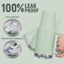 Load image into Gallery viewer, SMLIXE 40 oz Tumbler with Handle and Straw Lid,Insulated Reusable Stainless Steel Water Bottle Travel MugCupholder Friendly Double Wall Vacuum Sealed Cup (Light Green), LightGreen_6689