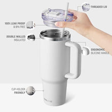 Load image into Gallery viewer, SMLIXE 40 oz Tumbler with Handle and Straw Lid,Insulated Reusable Stainless Steel Water Bottle Travel MugCupholder Friendly Double Wall Vacuum Sealed Cup (Cold White), ColdWhite_1