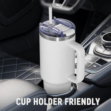 Load image into Gallery viewer, SMLIXE 40 oz Tumbler with Handle and Straw Lid,Insulated Reusable Stainless Steel Water Bottle Travel MugCupholder Friendly Double Wall Vacuum Sealed Cup (Cold White), ColdWhite_6637