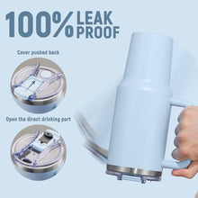 Load image into Gallery viewer, SMLIXE 40 oz Tumbler with Handle and Straw Lid,Insulated Reusable Stainless Steel Water Bottle Travel MugCupholder Friendly Double Wall Vacuum Sealed Cup (Sky Blue), SkyBlue_6654