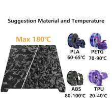 Load image into Gallery viewer, Smooth Camouflage+Black Forged Carbon Fiber 3D Printer Build Plate Flexible Spring Steel Print Bed for K1/Ender 3 V2/Ender 3 V3 SE/Ender 3 V3 KE/Ender 3 S1 Pro/Ender 3 V2 Neo/Sovol SV05/SV06/SV07, SmoothCamouflageBlackForgedCarbonFiber_1433