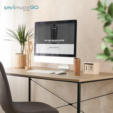 Load image into Gallery viewer, SmrtMugg GO Heated Coffee Mug, Travel Mug, 13.5 OZ. Smart Mug, Battery Powered Heated Coffee Mug, Great for Coffee and Tea, Snap on Magnetic Charging Cord, New and Improved (Pumpkin Spice), PumpkinSpice_6096