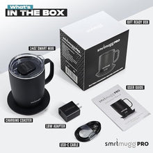 Load image into Gallery viewer, SMRTMUGG PRO 14 oz. Self-Heating Coffee Mug 4-Hour Battery Life, Adjustable Temperature Control, LCD Display, One-Touch Adjustment, Magnetic Slider Lid Keep Your Coffee Hot for Hours!, Black_42