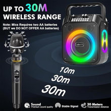 Load image into Gallery viewer, Socodox Karaoke Machine,60W Portable Bluetooth Karaoke Speaker with 2 Wireless Microphones,6000mAh Battery 12H Playtime,TWS Stereo,RGB Light,Dual Diaphragm PA System for Adults,Kids,Parties,Singing,DJ_25