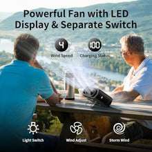 Load image into Gallery viewer, Socool 14500mAh Portable Waist Fan Clip On Wearable Belt Shirt Fan 5 Speeds with Dual Air Outlet & Flashlight Personal Hanging Neck Fans Battery Operated Rechargeable 40H Cooling For Camping Jobsite, Black_4036