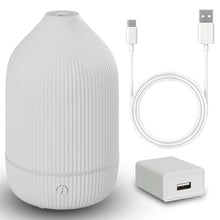 Load image into Gallery viewer, SOICARE Oil Diffuser,100ML Mini Aromatherapy with USB Cable & Adapter, 7 Colors Lights Mode Waterless Auto Off for Car Home Office Room (USB Power), White_1