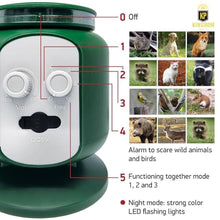 Load image into Gallery viewer, Solar Animal Repeller with Expanded Detection Range - Animal Repellent Outdoor Motion Activated by 2 Powerful Sensors, Wider Range of 220 Degrees, Stronger LED Lights, 2 Alarms and Free USB Cable, Green_65