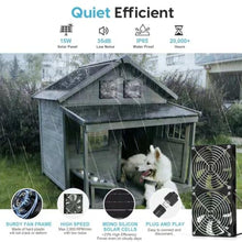 Load image into Gallery viewer, Solar Powered Fan for Chicken Coop Vent Outside with 2 Exhaust Fans 15W, Black_216