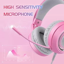 Load image into Gallery viewer, SOMIC G951pink Gaming Headset for PC, PS4, PS5, Laptop, Cat Ear Headphone USB Gaming Headphones with Mic Noise Cancelling, LED Light, 7.1 Virtual Surround Sound for Girls, Women_7515
