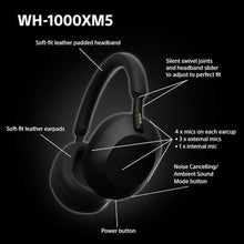 Load image into Gallery viewer, Sony Noise Canceling Wireless Headphones - 30hr Battery Life - Over-Ear Style - Optimized for Alexa and Google Assistant - Built-in mic for Calls - WH-1000XM5B.CE7 - Limited Edition - Charcoal Black, CharcoalBlack_1872