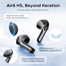 Load image into Gallery viewer, SoundPEATS Air6 HS LDAC Hi-Res Wireless Earbuds, Bluetooth 6.0, 13mm Driver, Black_180