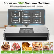 Load image into Gallery viewer, SPACEKEY Vacuum Sealer Machine, 85Kpa Food Vacuum Machine, Food Vacuum Sealer with Bag Roll Storage Space, Dry&Moist Modes, Pulse Function, Built in Cutter, Bag Roll included, Silver_1337