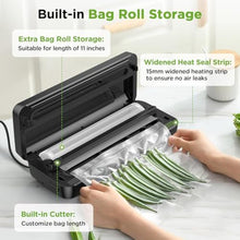 Load image into Gallery viewer, SPACEKEY Vacuum Sealer Machine, 85Kpa Food Vacuum Machine, Food Vacuum Sealer with Bag Roll Storage Space, Dry&Moist Modes, Pulse Function, Built in Cutter, Bag Roll included, Silver_1339