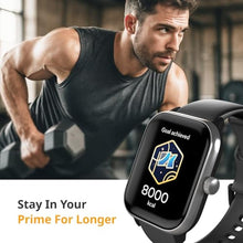 Load image into Gallery viewer, Spade & Co Health Smartwatch 4 - Smartwatch for Men & Women, Heart Rate, Sleep & SpO2 Monitor, Pedometer, Fitness Tracker, Answer/Make Calls IP68 Waterproof iOS & Android Compatible, Black_1413